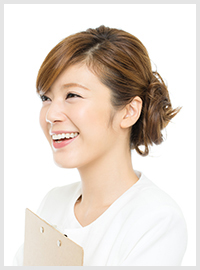 悪い例　正面を向いてください